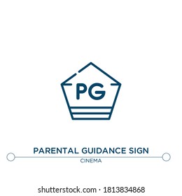 parental guidance sign outline vector icon. simple element illustration. parental guidance sign outline icon from editable cinema concept. can be used for web and mobile
