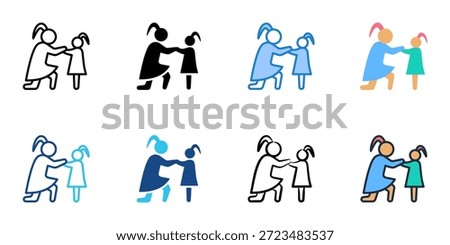 Parental involvement icons set multiple style collection. Editable stroke 
