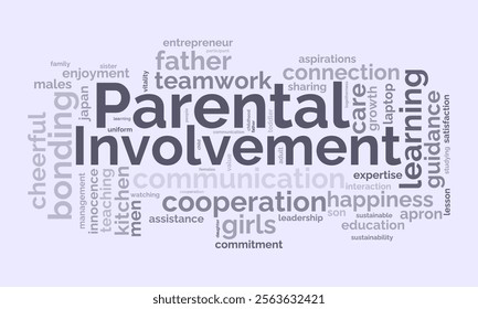 Parental Involvement word cloud template. Parental Involvement concept vector tagcloud background. vector illustration.