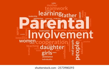 Parental Involvement word cloud template. Parental Involvement concept vector tagcloud background. vector illustration.