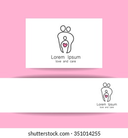 Amor parental - logotipo y plantilla de iconos
