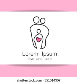 Parental love - logo and icon template