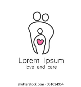 Parental love - logo and icon template