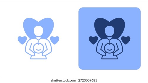 Parental MixedColor de dos tonos e ilustración de icono de fondo contrastante