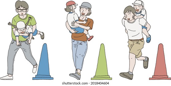 Parent-child competition at the athletic meet