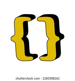 parentheses, 3D icon. Element of 3D color alphabet for mobile concept and web apps. Detailed parentheses, 3D icon can be used for web and mobile