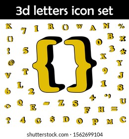Parentheses, 3d icon. 3D words, letters icons universal set for web and mobile