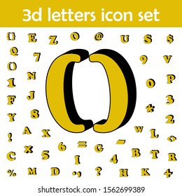 Parentheses, 3d icon. 3D words, letters icons universal set for web and mobile