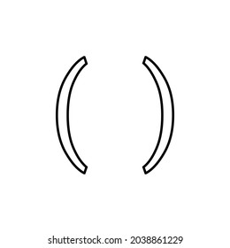Parentheses in English grammar vector illustration