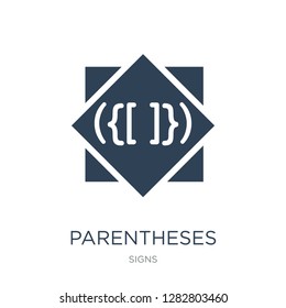 parentheses grouping icon vector on white background, parentheses grouping trendy filled icons from Signs collection, parentheses grouping vector illustration