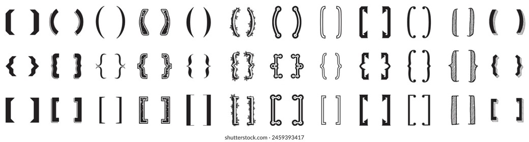 Parentheses Icon. Bracket, Curly, Brace, Punctuation Symbol - Vector illustration..eps 10