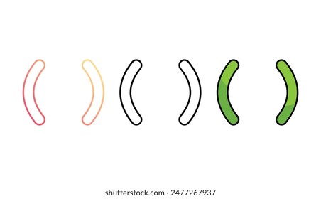 Parentheses icon design with white background stock illustration
