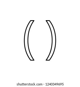 parentheses icon. Element of simple icon. Thin line icon for website design and development, app development. Premium icon