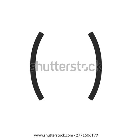 Parentheses, linear style icon. grouping in mathematics. Editable stroke width.
