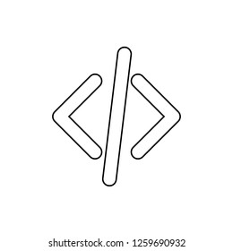 parentheses and oblique icon. Element of web for mobile concept and web apps icon. Thin line icon for website design and development, app development