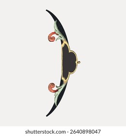 Parentheses sign botanical calligraphic art, vector element. 