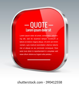 Parentheses sign. Quote, message Shiny metal banner. For Your Design. Vector illustration.