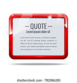 Parentheses sign. Quote, message Shiny banner. For Your Design. Vector illustration