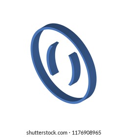 Parenthesis isometric left top view 3D icon