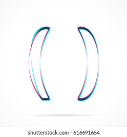 Parenthesis Symbol hand drawn with blue and pink highlighters, isolated on a blank background.
Vector illustration, easy to edit, manipulate, resize or colorize.