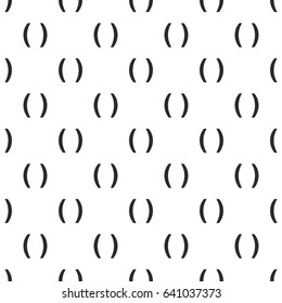 Parenthesis Symbol seamless pattern, isolated on white background. Vector illustration, easy to edit.