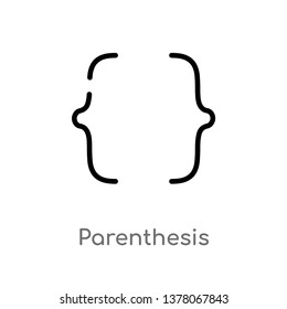 parenthesis vector line icon. Simple element illustration. parenthesis outline icon from signs concept. Can be used for web and mobile