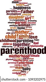 Parenthood word cloud concept. Vector illustration