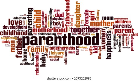 Parenthood word cloud concept. Vector illustration