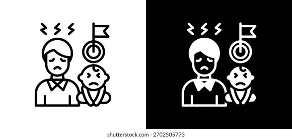 Icono de desafíos de crianza Ilustración vectorial mixta