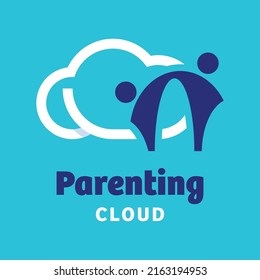 Parenting with cloud logo vector design symbol graphic icon sign illustration creative idea