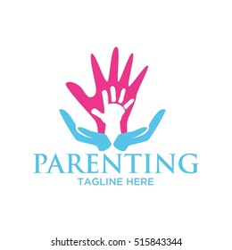 Parenting, family concept logo design template