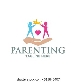 Parenting, family concept logo design template