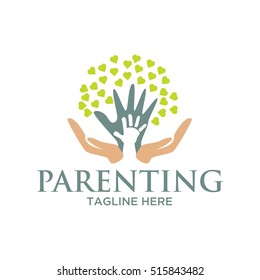 Parenting, family concept logo design template