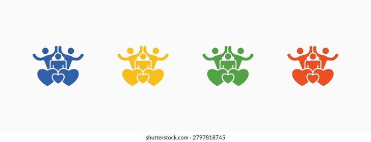Parenting Icon Set Color Multiple Style Collection Illustration