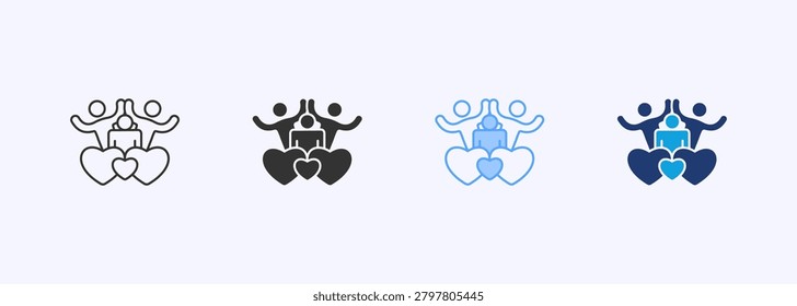 Parenting Icon Set Multiple Style Collection Vector Illustration