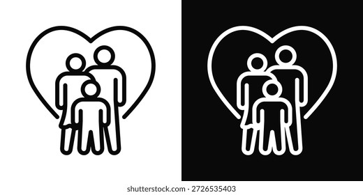 Parenting Icon White And Black Background Style