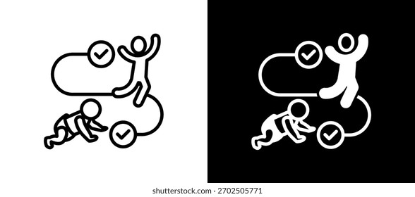 Icono de viaje de crianza Ilustración vectorial mixta