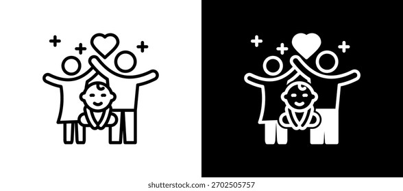 Parenting Joy Icon linemixed Vector Illustration