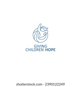 parenting logo, logo concept with social meaning, caring about children's survival. Suitable for the logo of a social agency for child protection and parental concern for children