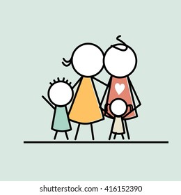 Parenting Logo Template. Family love poster design template
