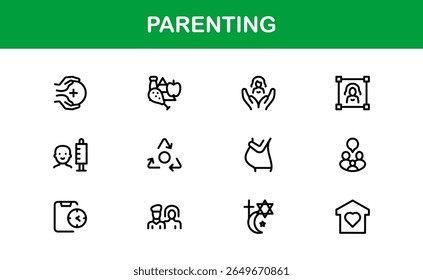 Parenting Modern Line Icon Set with Minimal Style and Unique Designs, Professional Quality for Diverse Creative Projects and Premium Visual Appeal