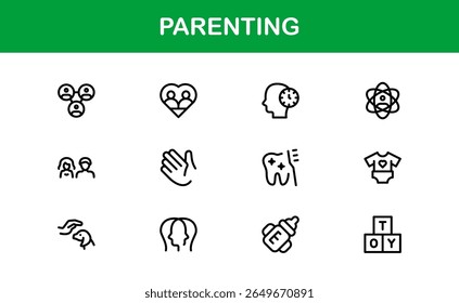 Parenting Modern Line Icon Set with Minimal Style and Unique Designs, Professional Quality for Diverse Creative Projects and Premium Visual Appeal