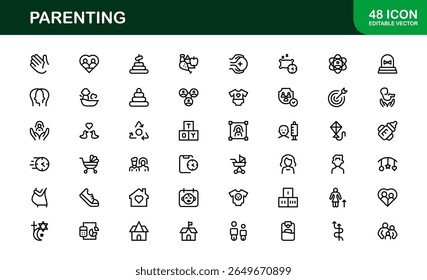 Parenting Modern Line Icon Set with Minimal Style and Unique Designs, Professional Quality for Diverse Creative Projects and Premium Visual Appeal