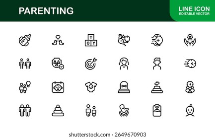 Parenting Modern Line Icon Set with Minimal Style and Unique Designs, Professional Quality for Diverse Creative Projects and Premium Visual Appeal