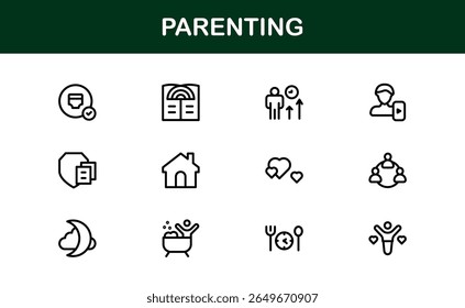 Parenting Modern Line Icon Set with Minimal Style and Unique Designs, Professional Quality for Diverse Creative Projects and Premium Visual Appeal