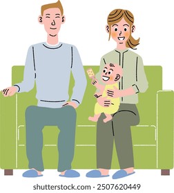 Parenting, parent and child sitting on the couch