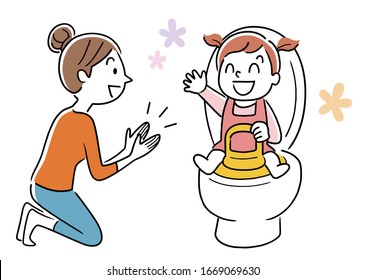 Parenting. Toilet Training, Mother And Child.