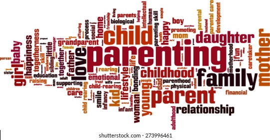 Parenting word cloud concept. Vector illustration