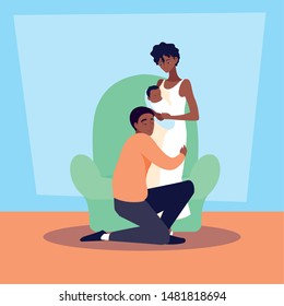parents afro with baby avatar character