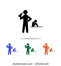 parents of alcoholics multicolor icons on wihte background
